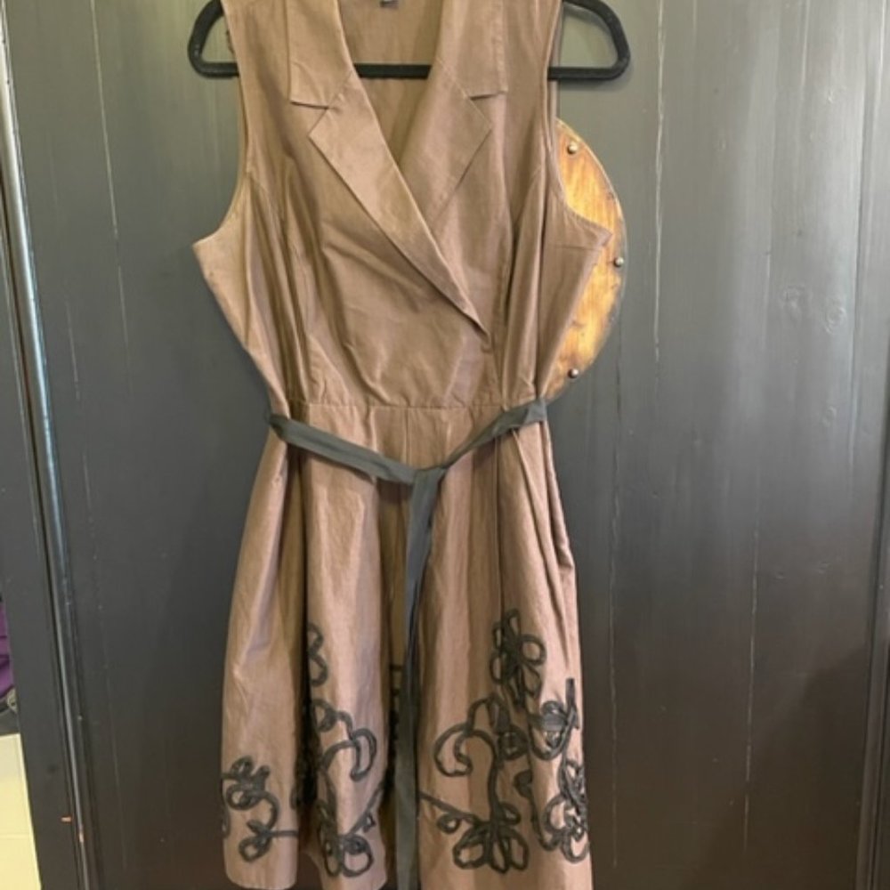SL Fashions Brown Faux Wrap dress XL